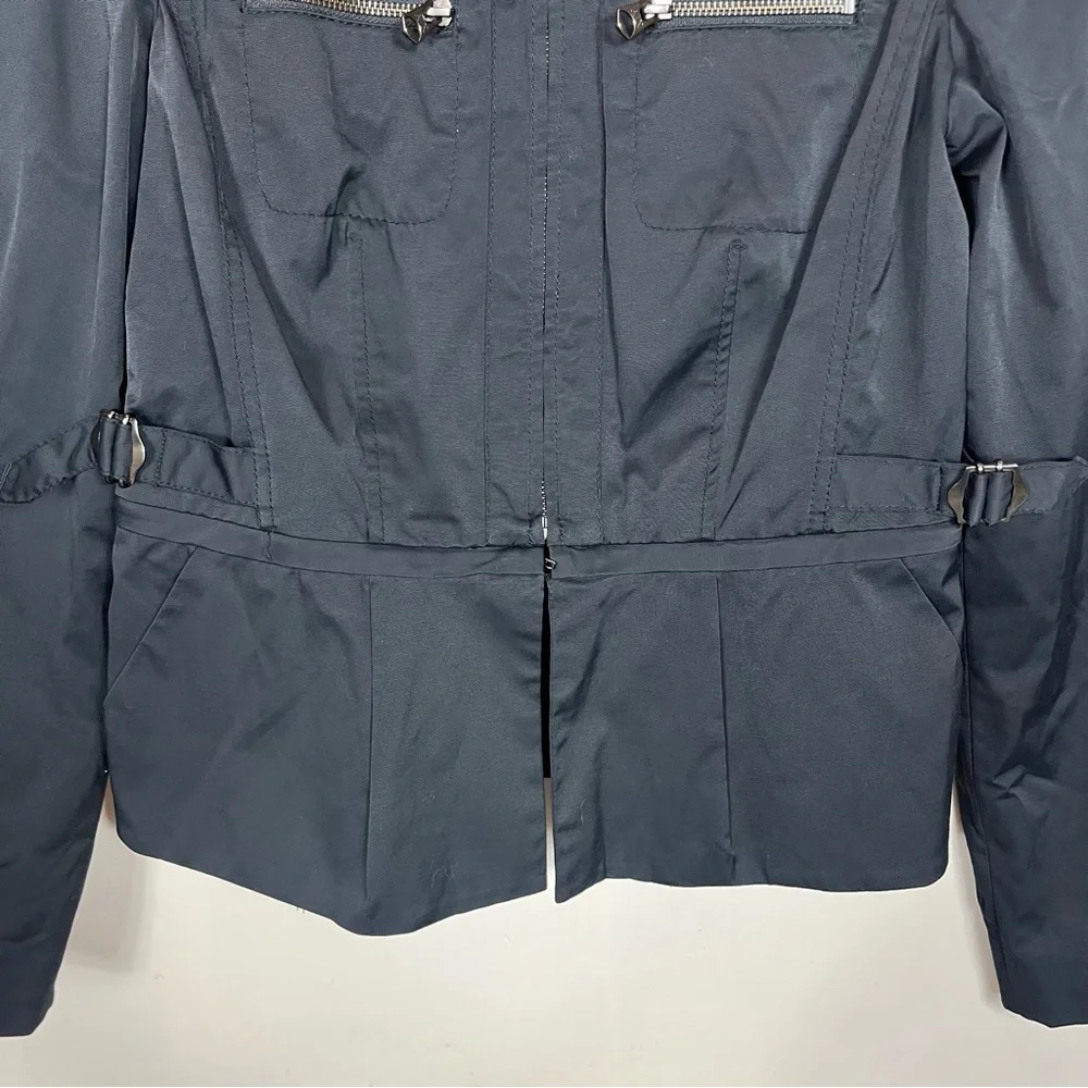Armani Exchange Mock Neck Jacket Medium Cropped Zippers Whimsigoth Grunge‎ Y2K